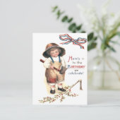 Young George Washington holt Cherry Tree herunter Postkarte (Stehend Vorderseite)