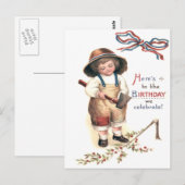 Young George Washington holt Cherry Tree herunter Postkarte (Vorne/Hinten)