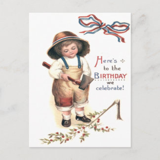Young George Washington holt Cherry Tree herunter Postkarte