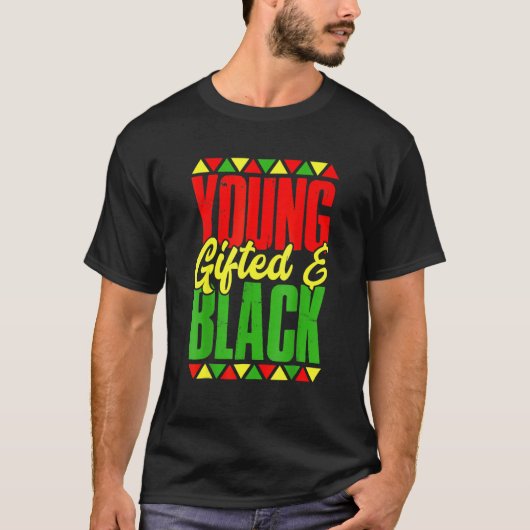Young Gifted & Black History Apparel, African Men  T-Shirt (Vorderseite)