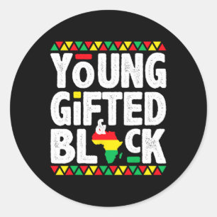 Young Gifts Black4 Black Magic Girl Boy Black Sein Runder Aufkleber