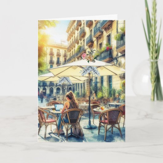 Young Girl Away in der Schule Karte (Vorderseite)