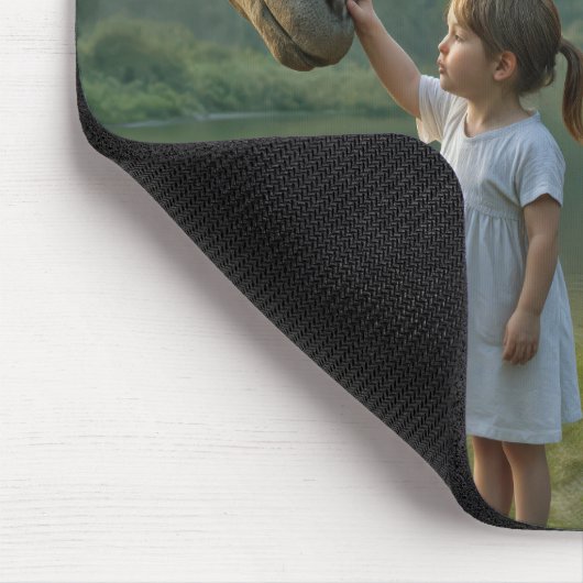 Young Girl Befriending a Dinosaur Mousepad (Ecke)