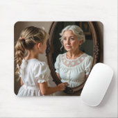 Young Girl Blick auf Großmutter Reflektion Mousepad (Mit Mouse)