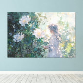 *~* Young Girl BLUME TV2 Stretched Canvas Print Leinwanddruck (Insitu (Holzboden))
