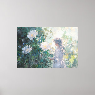 *~* Young Girl BLUME TV2 Stretched Canvas Print Leinwanddruck