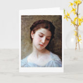 Young Girl, Bouguereau Karte (Gelbe Blume)
