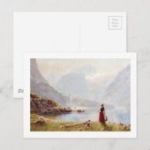 Young Girl By the Lake Postkarte (Vorne/Hinten)