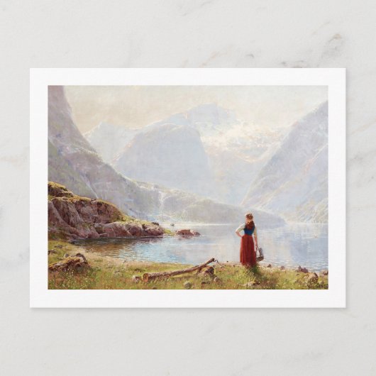 Young Girl By the Lake Postkarte (Vorderseite)