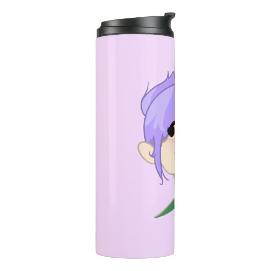 Young Girl Cartoon Face Thermosbecher (Nach links gedreht)