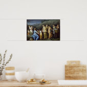 Young Girl, das einer Gruppe von Mönchen Eier anbi Poster (Küche)