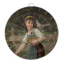 Young Girl Fütternd the Doves (von Émile Munier)