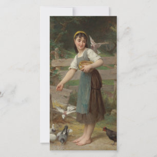 Young Girl Fütternd the Doves (von Émile Munier) Karte