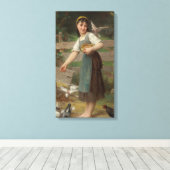 Young Girl Fütternd the Doves (von Émile Munier) Leinwanddruck (Insitu (Holzboden))