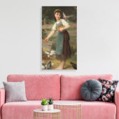 Young Girl Fütternd the Doves (von Émile Munier) Leinwanddruck (Insitu (Wohnzimmer))