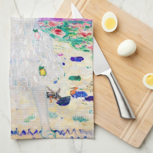 Young Girl, Gustav Klimt Geschirrtuch (Viertel Falte)