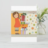 Young Girl Happy Birthday Einladung (Stehend Vorderseite)