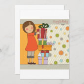 Young Girl Happy Birthday Einladung (Vorne/Hinten)