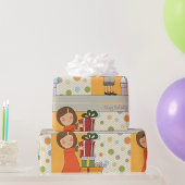 Young Girl Happy Birthday Geschenkpapier