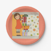 Young Girl Happy Birthday Pappteller (Vorderseite)