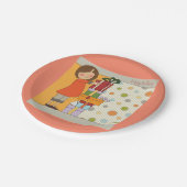 Young Girl Happy Birthday Pappteller (Schrägansicht)