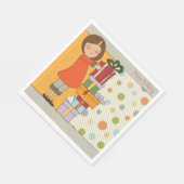 Young Girl Happy Birthday Serviette (Ecke)