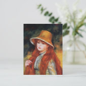 Young Girl in einem Strohhut von Renoir Postkarte (Stehend Vorderseite)