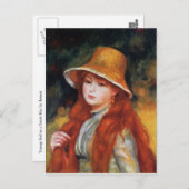 Young Girl in einem Strohhut von Renoir Postkarte (Vorne/Hinten)