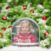 Young Girl in Red Christmas Foto Schneekugeln (Weihnachten)