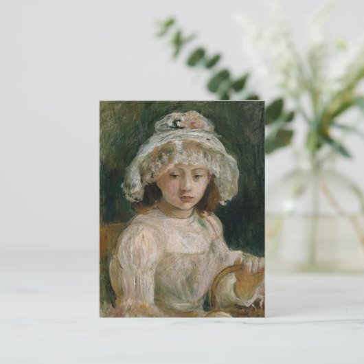Young Girl mit Hut | Berthe Morisot Postkarte (Stehend Vorderseite)