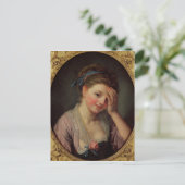 Young Girl mit Rose Postkarte (Stehend Vorderseite)