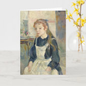 Young Girl mit Schürze | Berthe Morisot Karte (Gelbe Blume)