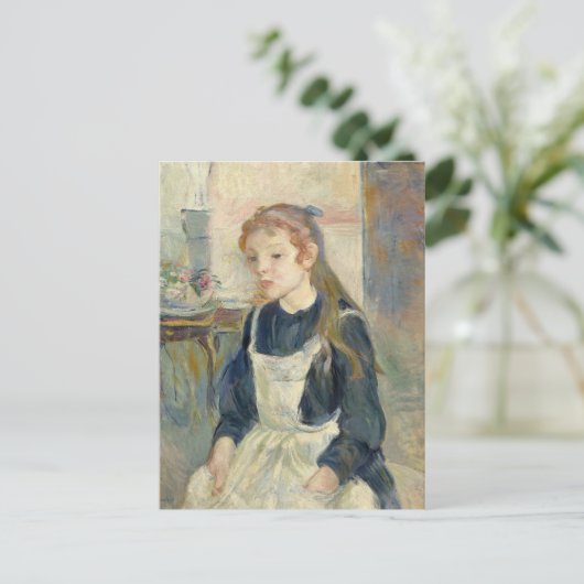 Young Girl mit Schürze | Berthe Morisot Postkarte (Stehend Vorderseite)