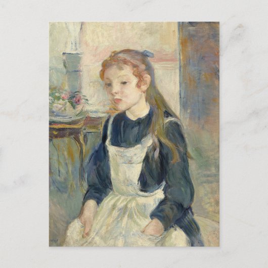 Young Girl mit Schürze | Berthe Morisot Postkarte (Vorderseite)