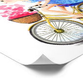 Young Girl on a Bike Poster Liebe Hört (Ecke)