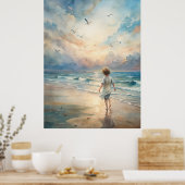 Young Girl on Beach Poster (Küche)