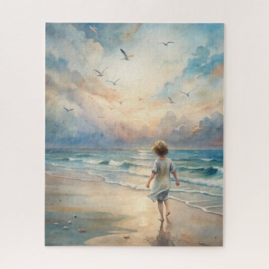 Young Girl on Beach Puzzle (Vertikal)