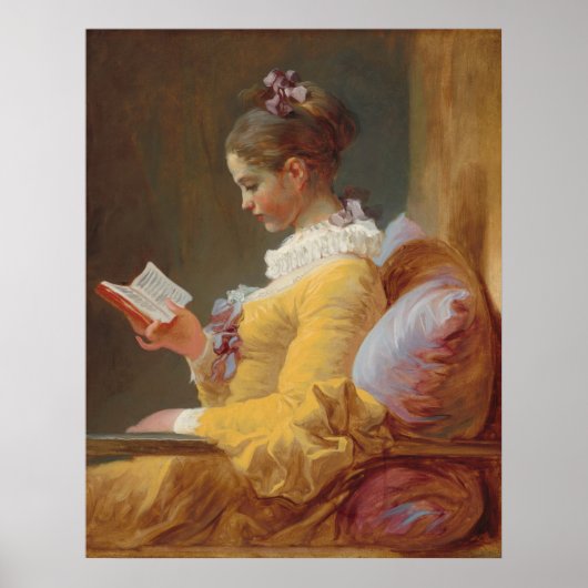 Young Girl Reading - Jean Fragonard Fine Art Poster (Vorne)