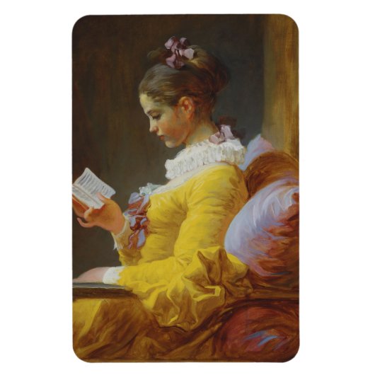 Young Girl Reading - Jean-Honoré Fragonard Magnet (Vertikal)