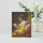 Young Girl Reading - Jean-Honoré Fragonard Postkarte (Stehend Vorderseite)