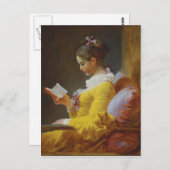 Young Girl Reading - Jean-Honoré Fragonard Postkarte (Vorne/Hinten)