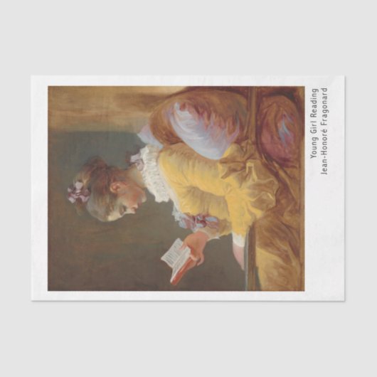 Young Girl Reading Jean-Honoré Fragonard Seidenpapier (Vorderseite)