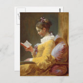 Young Girl Reading Postkarte (Vorne/Hinten)