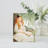Young Girl Reading unter der Wildnis Postkarte (Stehend Vorderseite)