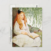 Young Girl Reading unter der Wildnis Postkarte (Vorne/Hinten)