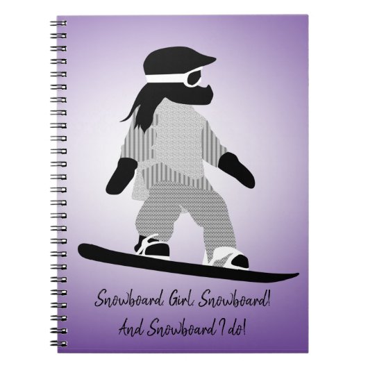 Young Girl Snowboarder Notizblock (Vorderseite)