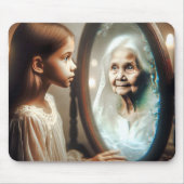 Young Girl Staring bei Old Lady in Mirror Mousepad (Vorne)