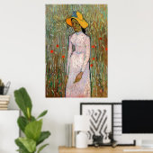 Young Girl Stehend bei Wheat Fields - van Gogh Poster (Heimbüro)