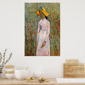 Young Girl Stehend bei Wheat Fields - van Gogh Poster (Küche)