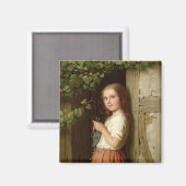Young Girl Stehend in a Doorway Knitting, 1863 Magnet (Vorderseite/Rückseite)